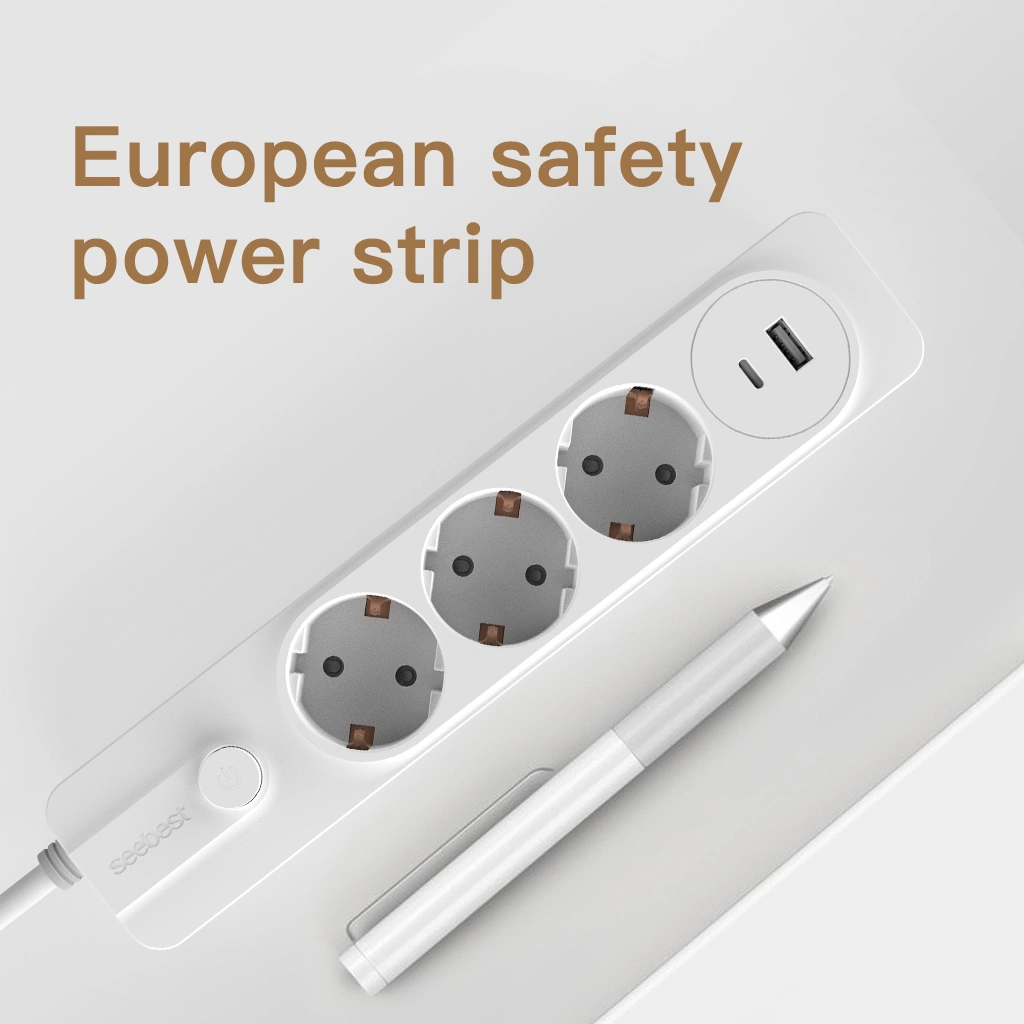 3 Way Germany EU Standard Power Strip Socket Extension Socket with Switch